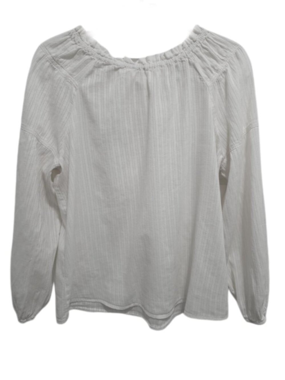 1449 Chelsea & Violet Loose Fit Ruffle Neck  Back Tie Balloon Sleeves Top Sz.L